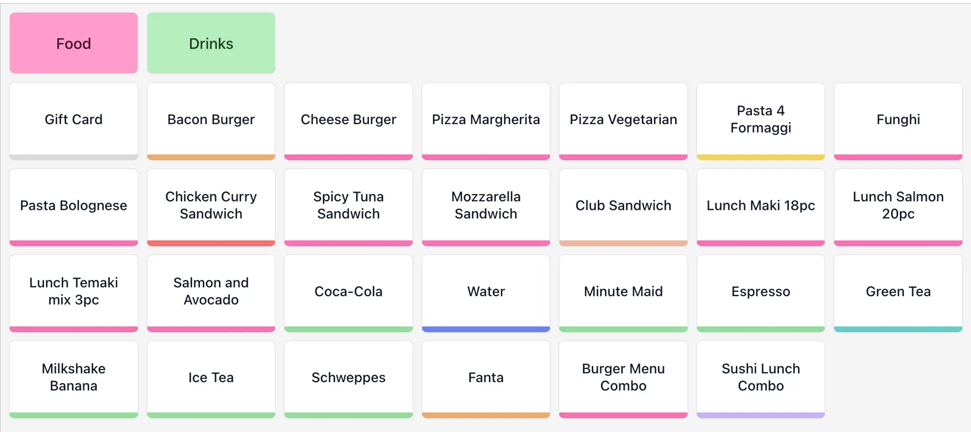 Odoo restorani menüü ja toodete seadistamise vaade